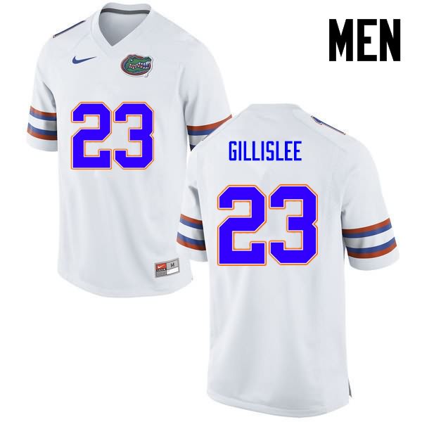 NCAA Florida Gators Mike Gillislee Men's #23 Nike White Stitched Authentic College Football Jersey ACU7364RL